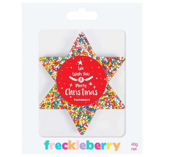 Freckleberry Chocolate-  Christmas Freckle Star - Merry Christmas