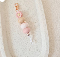 Blush Daisy Keychain