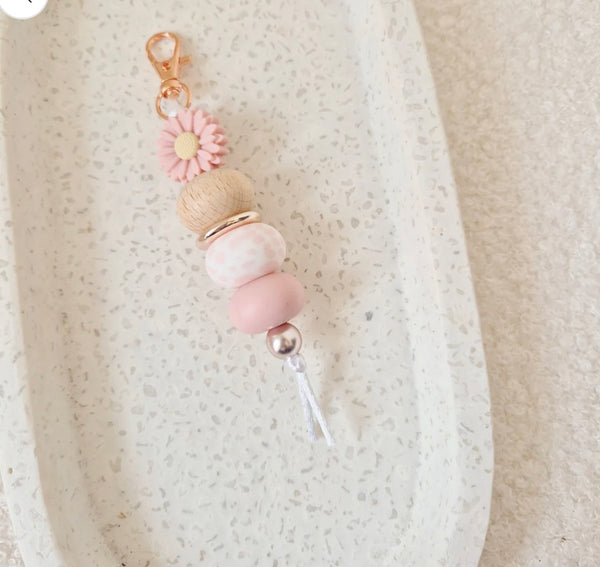 Blush Daisy Keychain