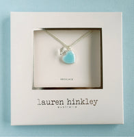 Lauren Hinkley Blue Glitter Heart Necklace